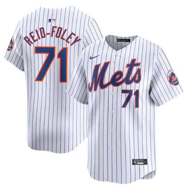 Mens New York Mets #71 Sean Reid-Fole White 2024 Home Limited Stitched Baseball Jersey Dzhi